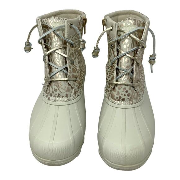 Sperry Saltwater Metallic Jacquard Duck Boot Size 10 NWT $110 MSRP - Picture 3 of 8